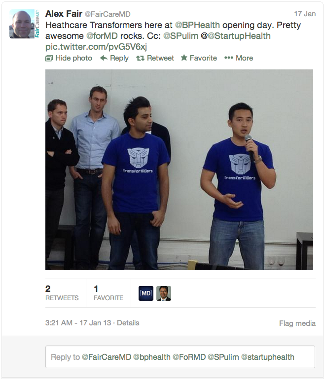 During Blueprint Health's launch party our elevator pitch was a hit!